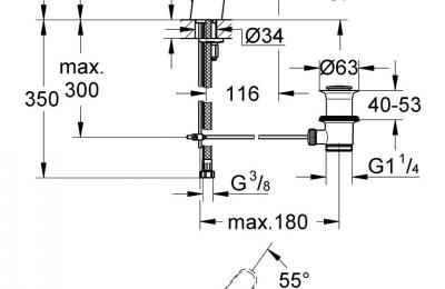 Eurodisc Cosmopolitan Wastafelmengkraan S automatische lediging - Grohe