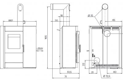 INDUO II hout / pelletkachel